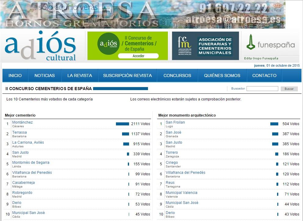Imagen Montánchez ganador del II Concurso de Cementerios de España